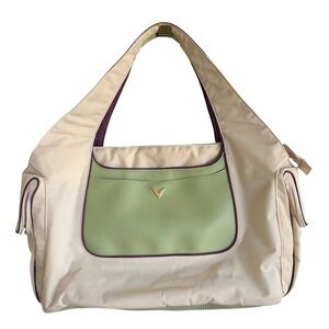 Callaway Sports Golf Shoulder Bag Tote Cream Green Zipper Travel Utility
